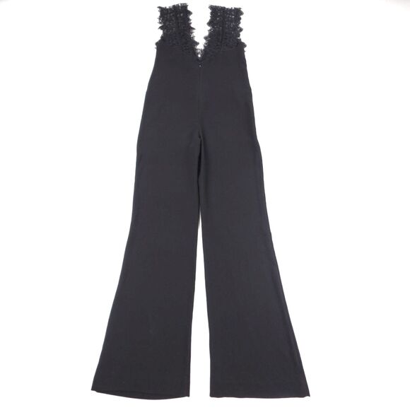 NEW Theory Zuzanna Lace Trim Jumpsuit Modern Romantic French Girl Minimal Black